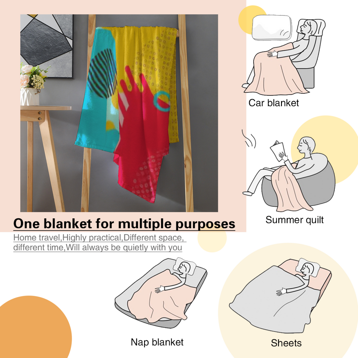 Riverstone & Lantern Playful Graphic All-Season Flannel Blanket