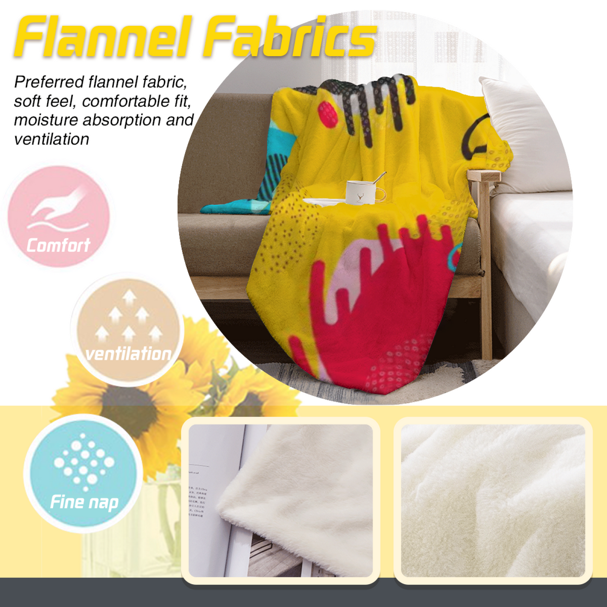 Riverstone & Lantern Playful Graphic All-Season Flannel Blanket