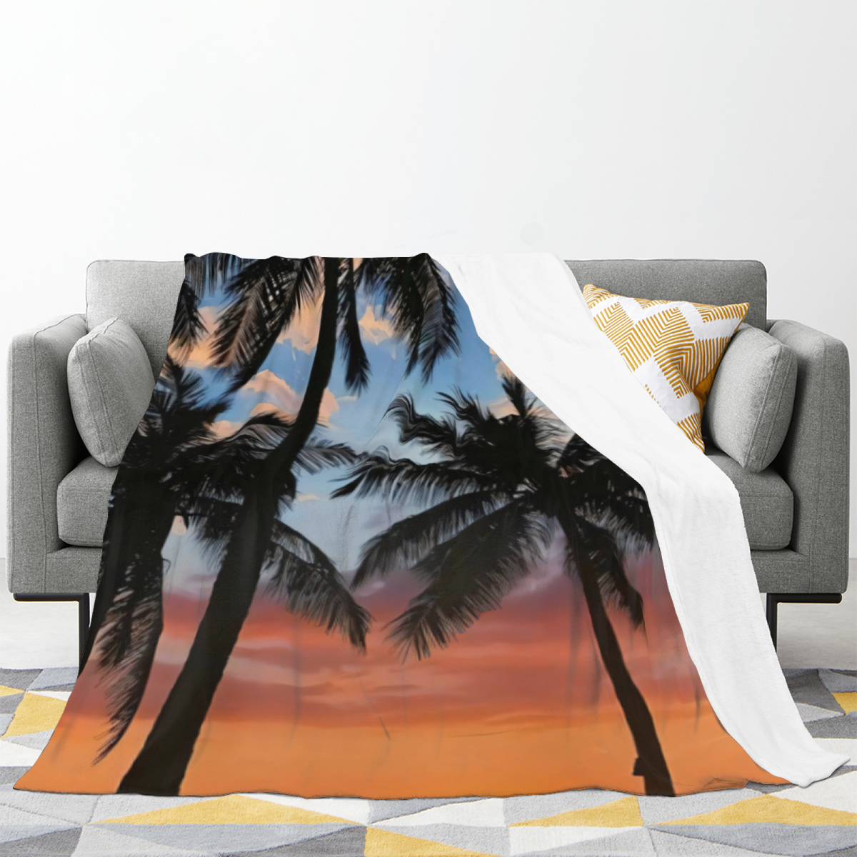 Opaline & Jubilee Playful Graphic Plush Flannel Throw