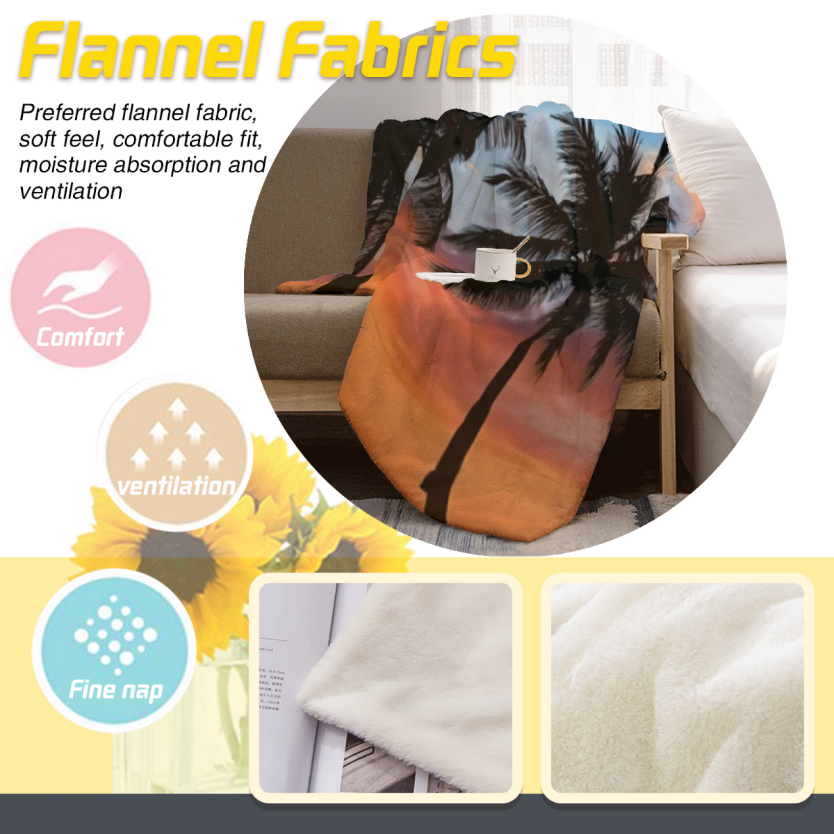 Opaline & Jubilee Playful Graphic Plush Flannel Throw