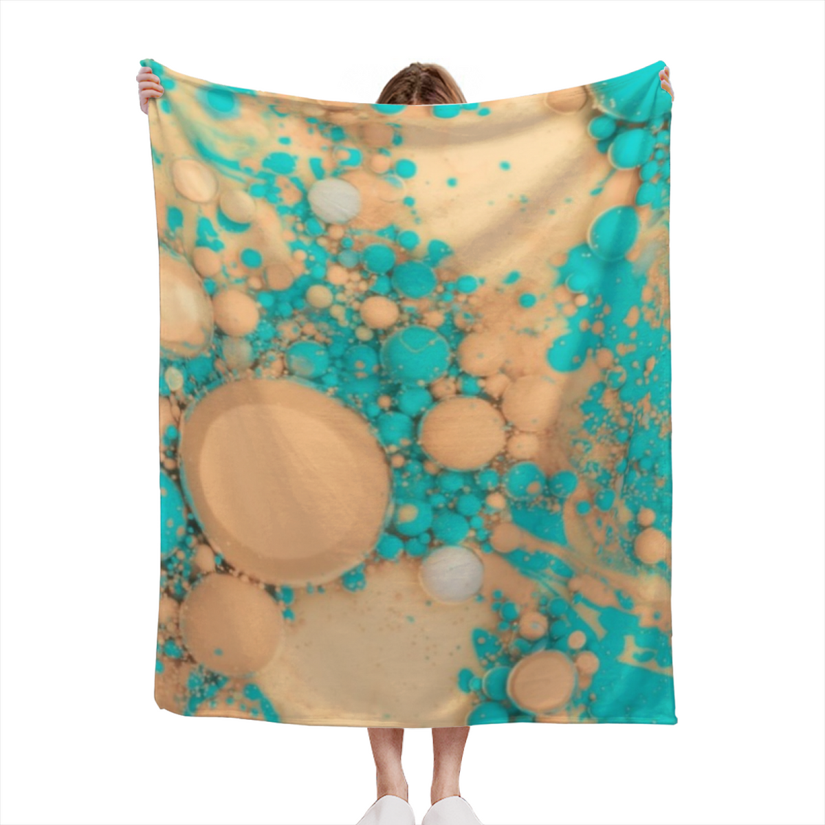 Coral Echo Soft Neutral Playful Plush Flannel Throw