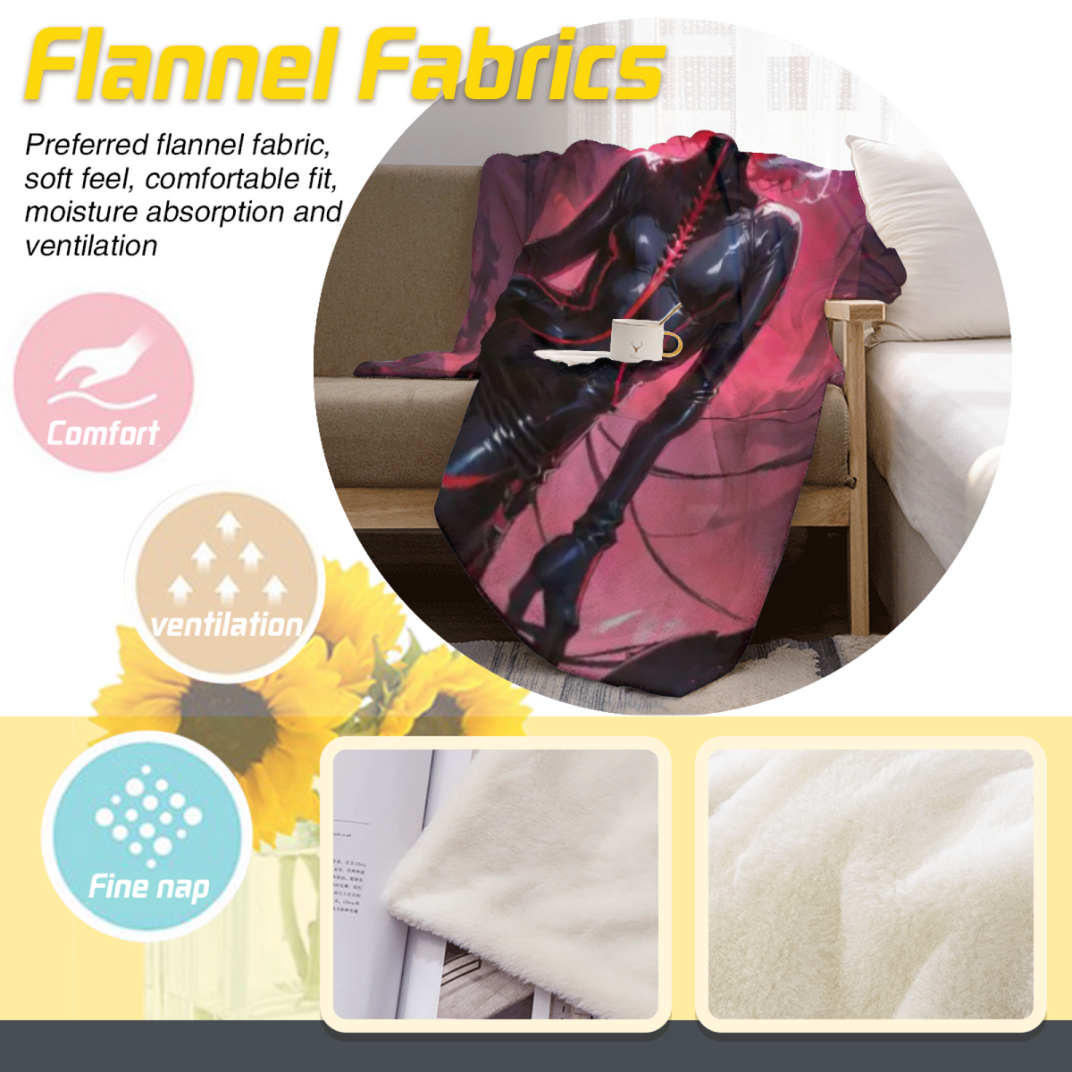 Starlit Tapestry Expressive Print Flannel Sofa Throw in Dusty Lilac