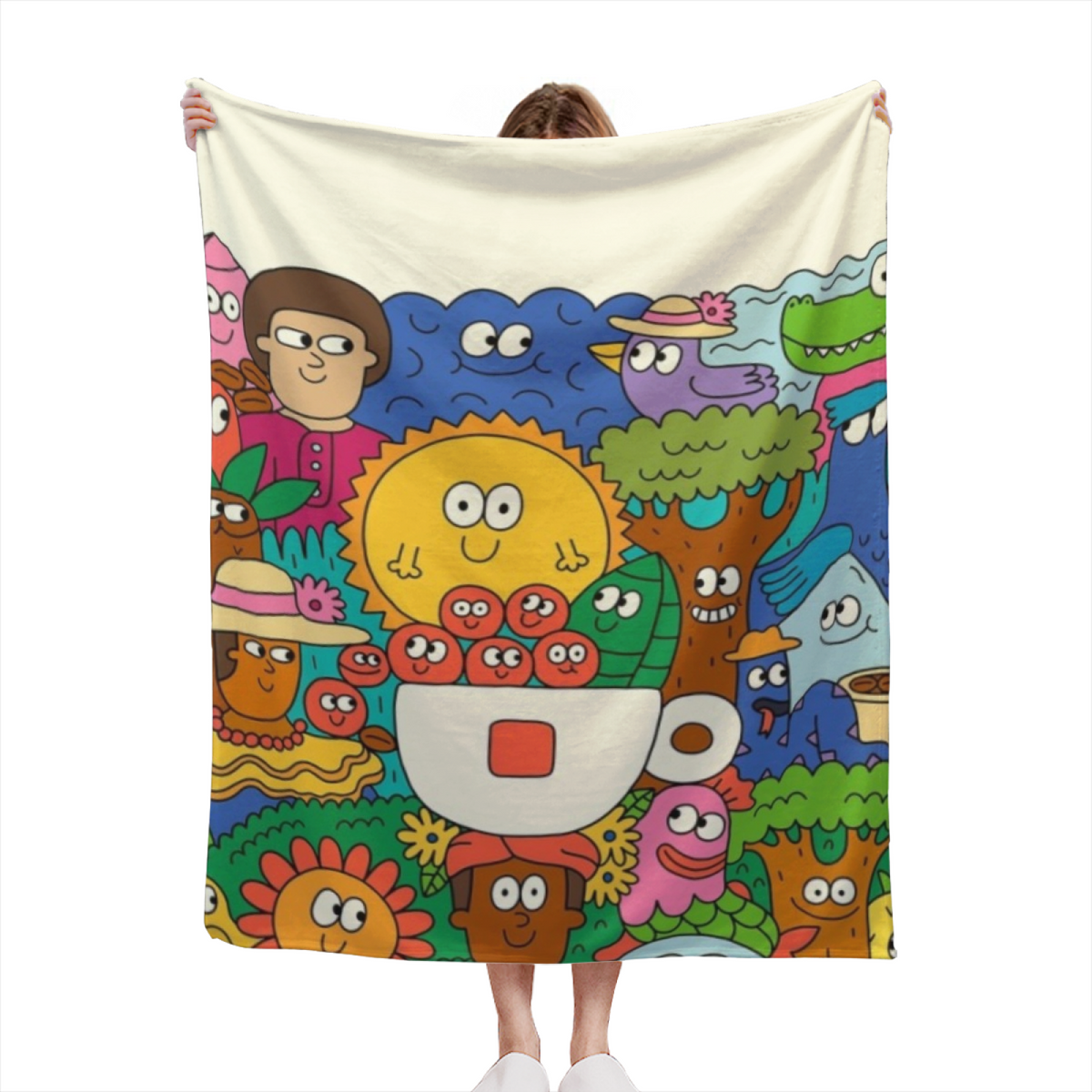 Decorative Flannel Blanket with Celestial Treasure Cozy Cottage Artwork