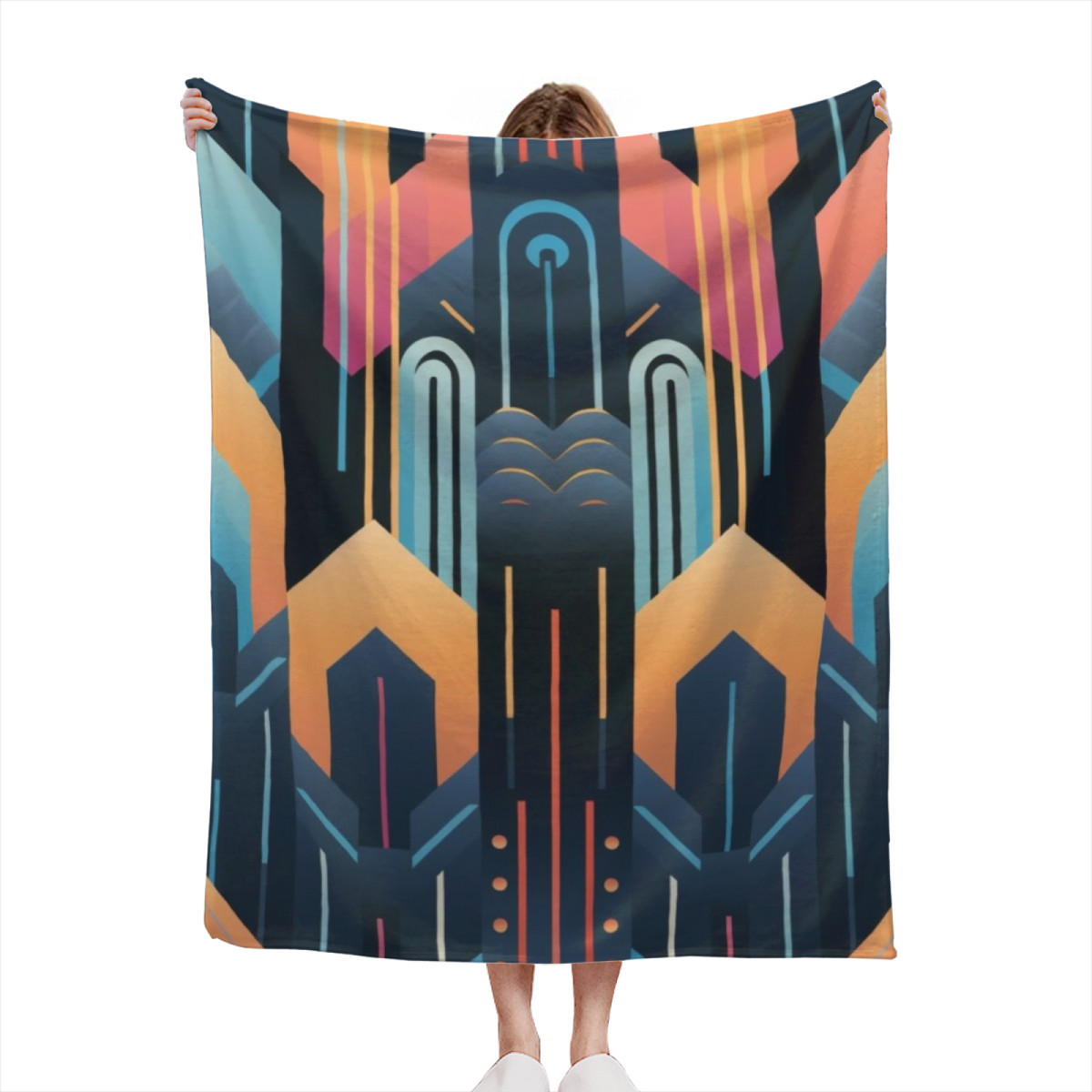 Burnished & Arbor Playful Graphic Plush Flannel Throw