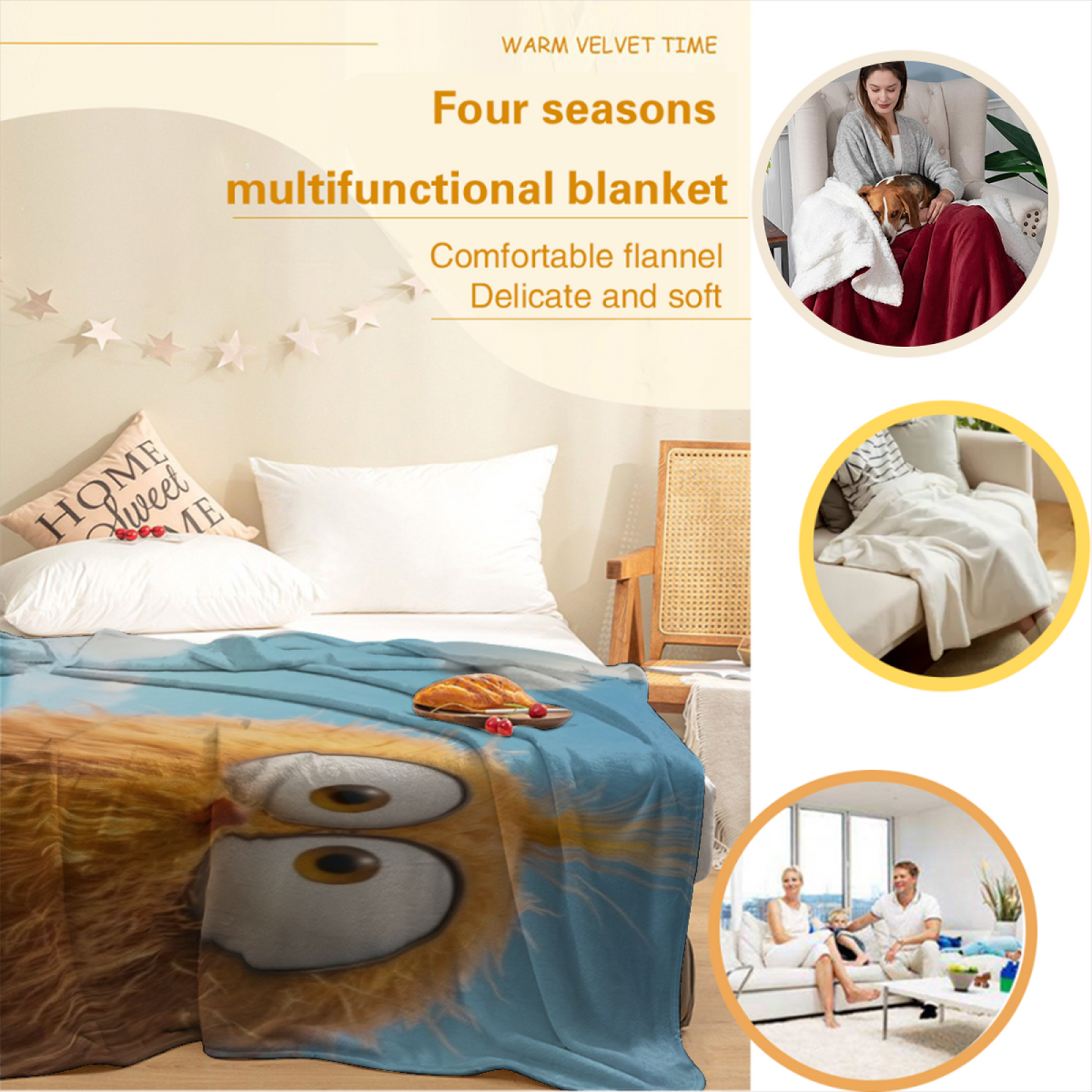 Contemporary Printed Throw Blanket ¨C Stylish Decorative Cozy Home Blanket