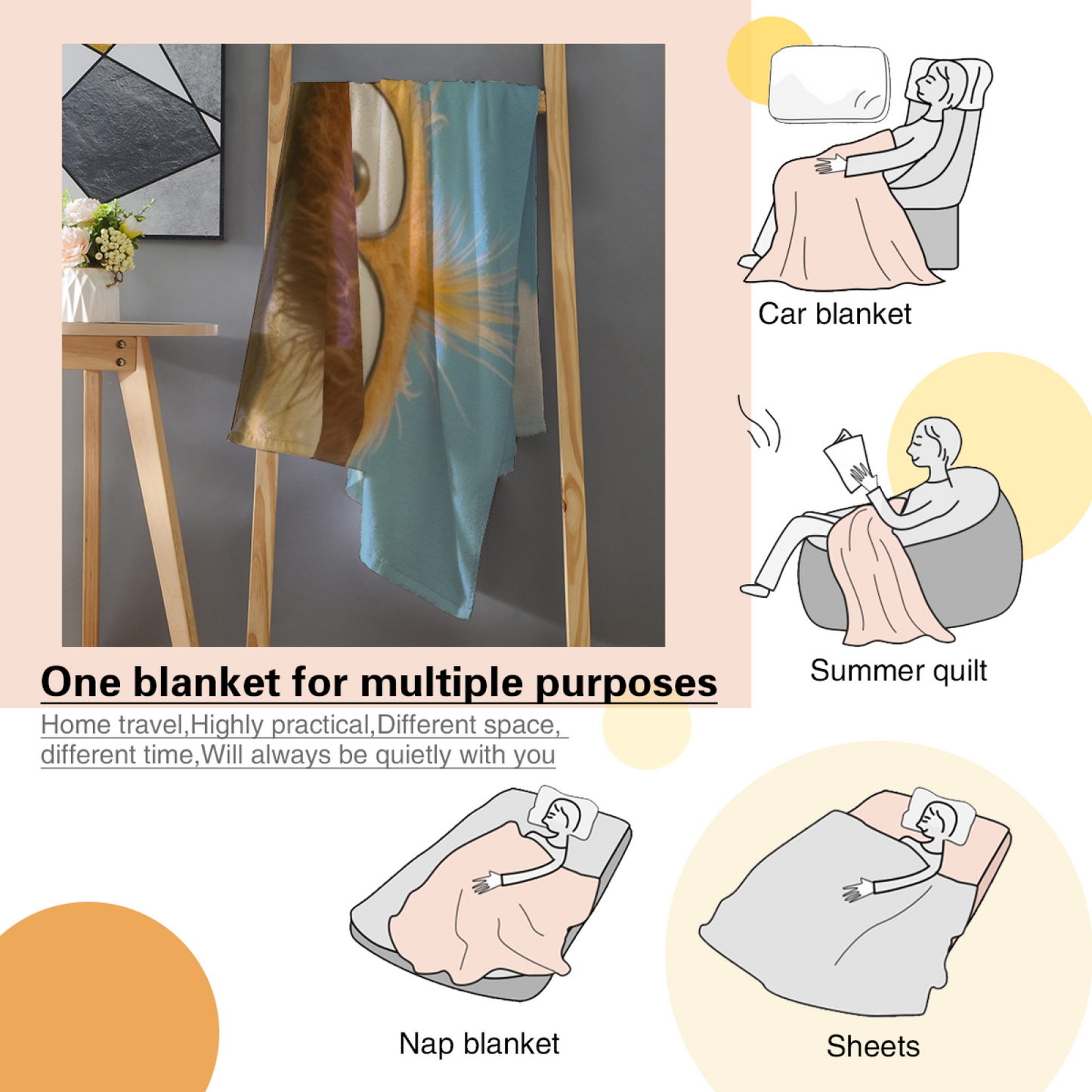 Contemporary Printed Throw Blanket ¨C Stylish Decorative Cozy Home Blanket