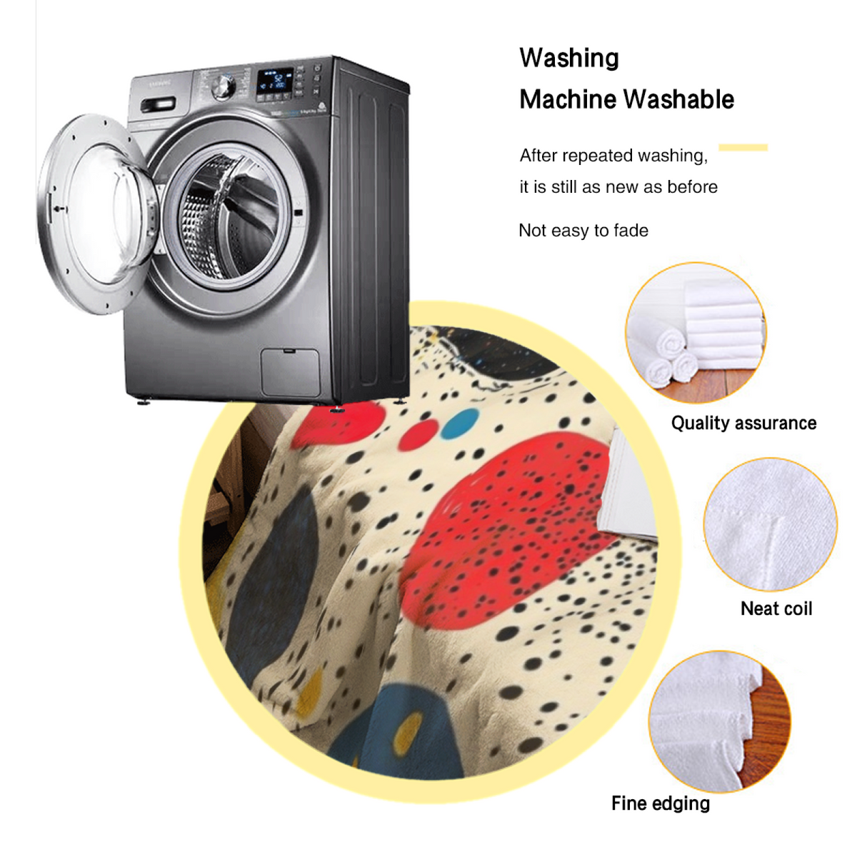 Primary Dot Art Cozy Flannel Bed Blanket