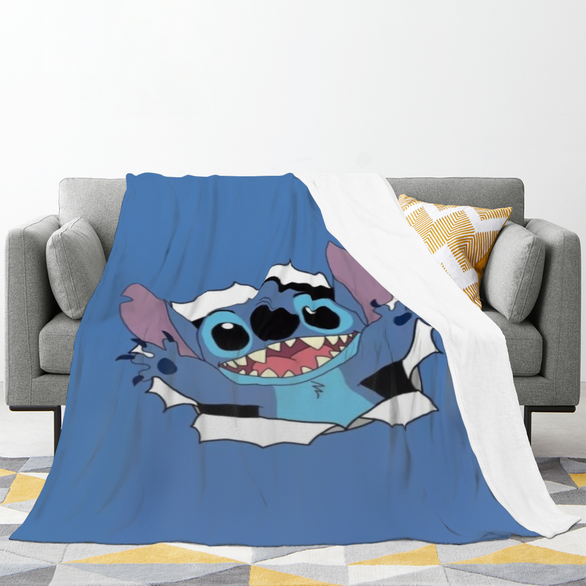 Deep Ocean Electric Tapestry Lightweight Flannel Throw ¨C Contemporary Pattern