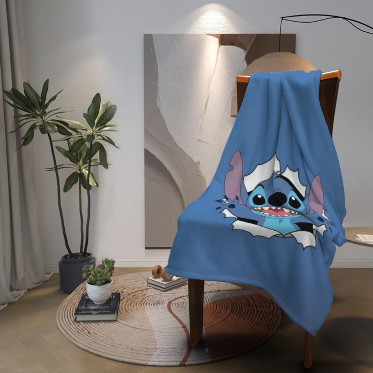 Deep Ocean Electric Tapestry Lightweight Flannel Throw ¨C Contemporary Pattern