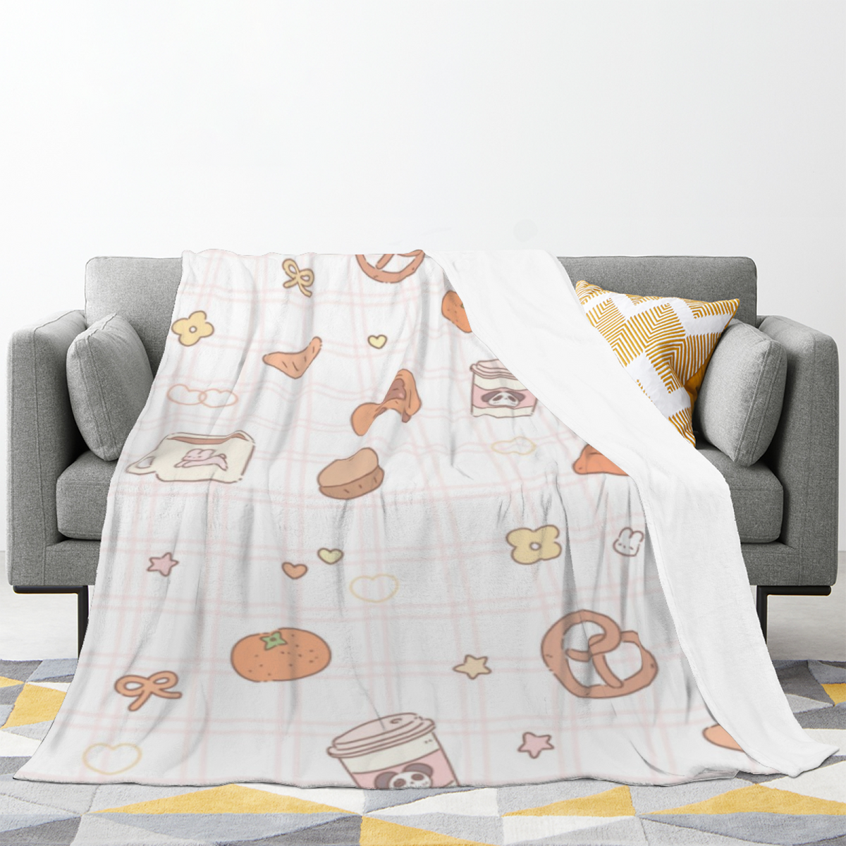 Decorative Flannel Blanket with Lagoon Harbor Cozy Cottage Artwork