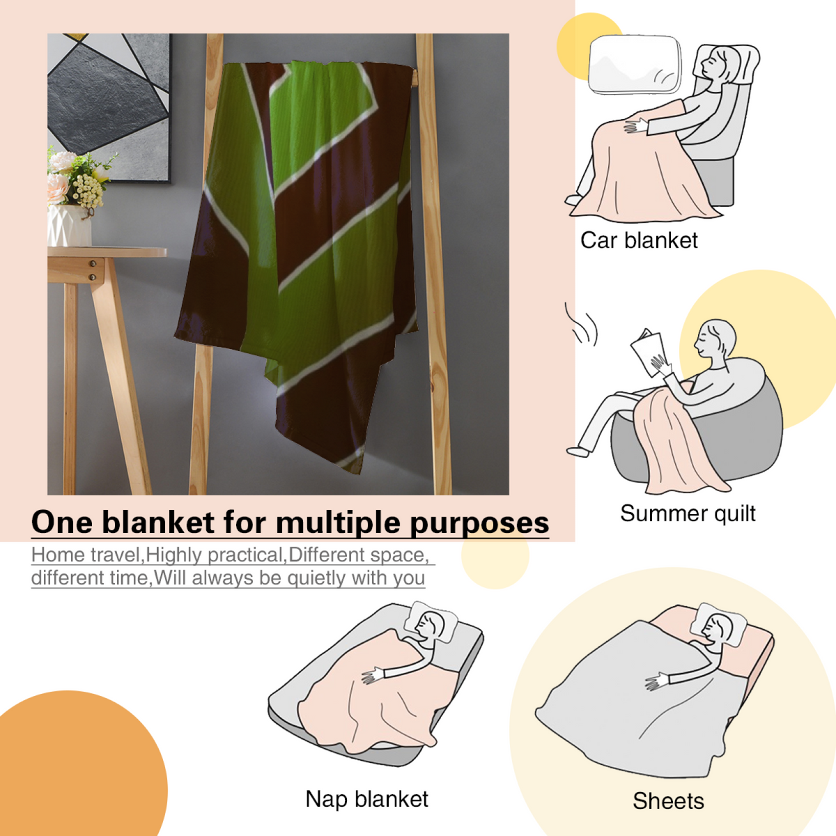 Soft Neutral Amber Reverie Cozy Flannel Bed Blanket