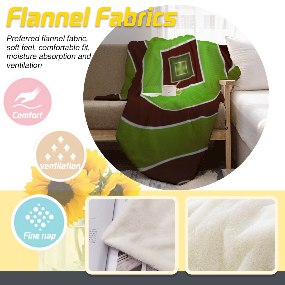Soft Neutral Amber Reverie Cozy Flannel Bed Blanket