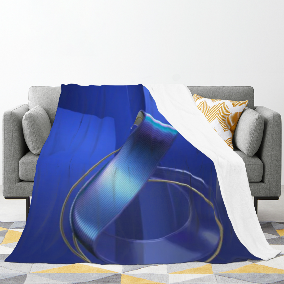 Seaside Atlas Inspired Flannel Sofa Throw ¨C Earthy Neutral Palette