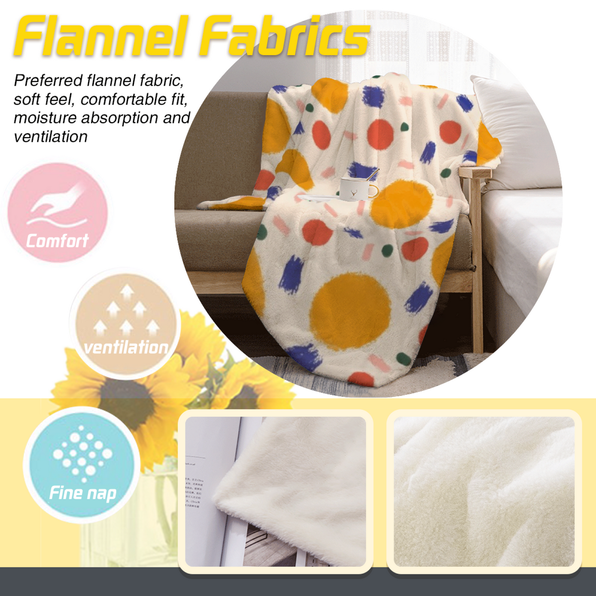 Decorative Flannel Blanket with Luminous Mirage Cozy Cottage Artwork