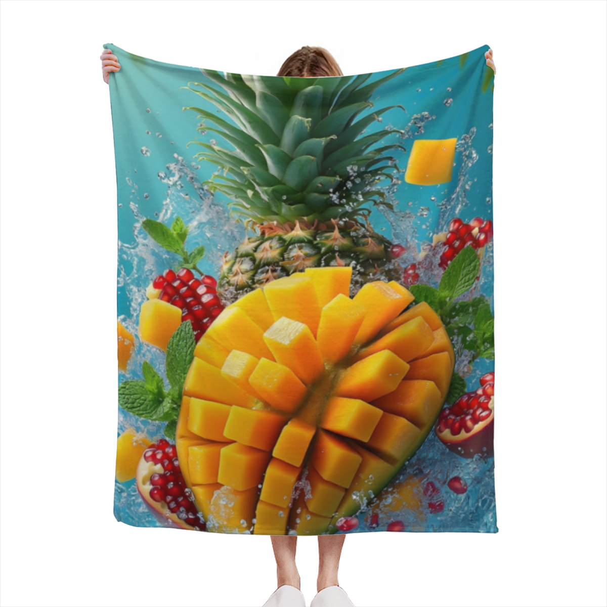 Rich Multicolor Whimsical Decor Plush Flannel Throw ¨C Seaside Vista Edition