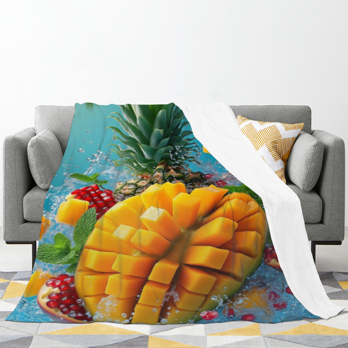 Rich Multicolor Whimsical Decor Plush Flannel Throw ¨C Seaside Vista Edition