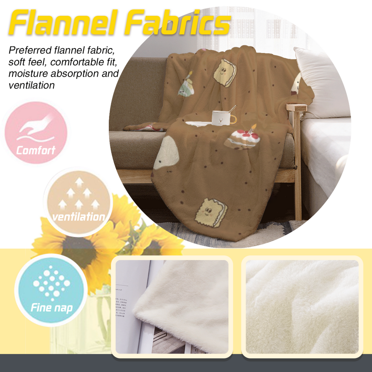 Coastal Prism Inspired Cozy Flannel Bed Blanket ¨C Rich Multicolor Palette