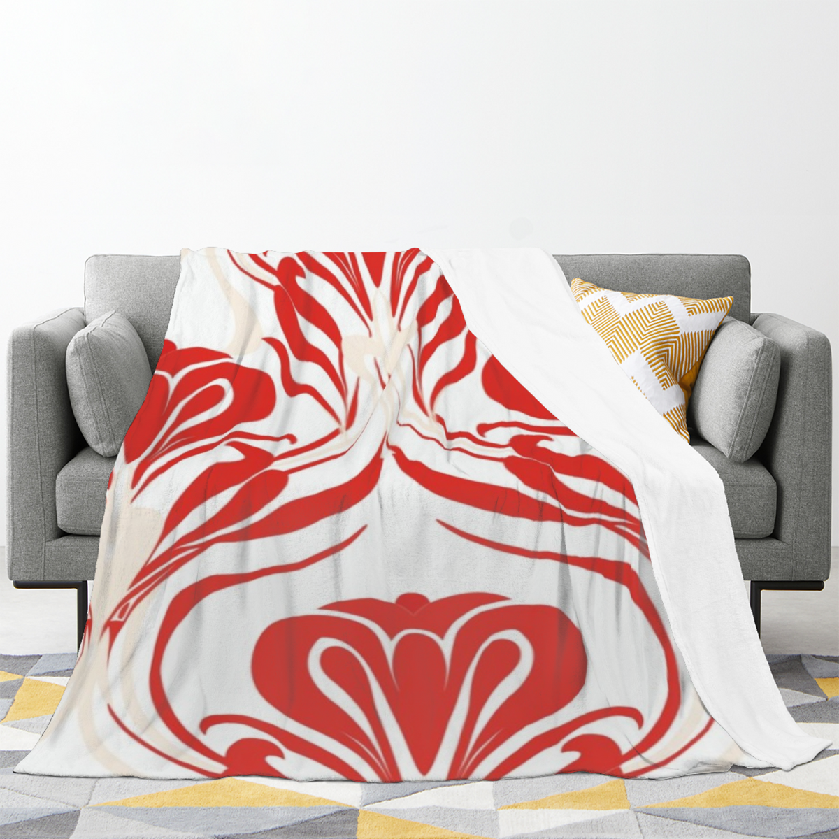 Harvest & Treasure Playful Graphic Plush Flannel Throw