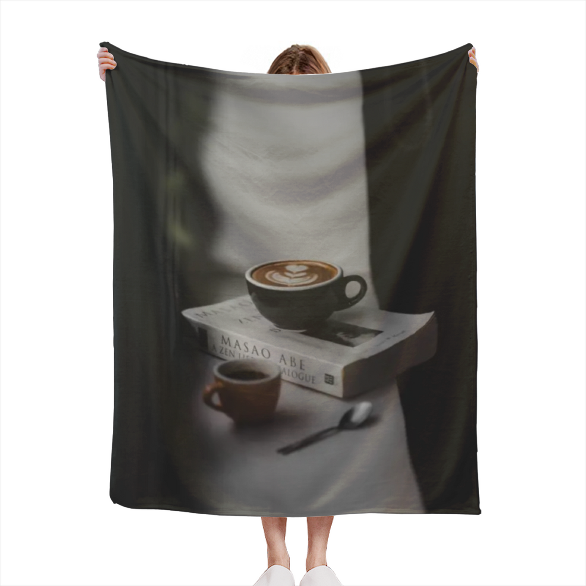 Earthy Neutral Frosted Petal Lightweight Flannel Throw ¨C Contemporary Pattern