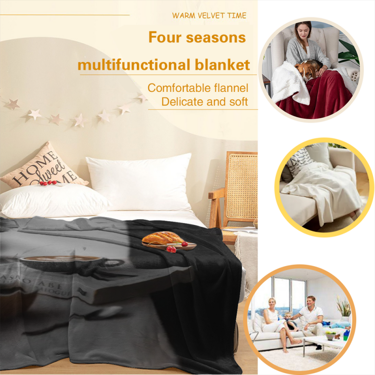 Earthy Neutral Frosted Petal Lightweight Flannel Throw ¨C Contemporary Pattern