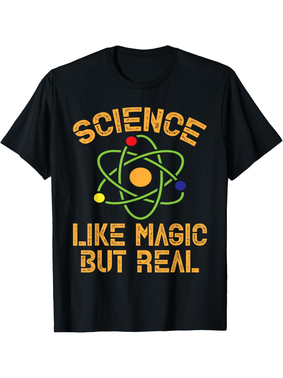 Science Like Magic But Real Humor Vintage Printed T-shirt, Men's Casual and Comfortable T-shirt Summer, Men's Short-sleeved Top for Everyday Activities Birthday Gift to Men