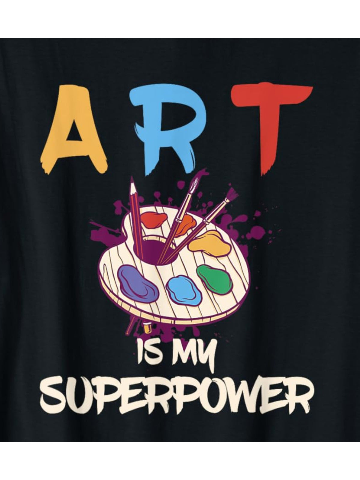Men's 'Art is My Superpower' Retro Printed T-Shirt - Comfortable Cotton, Short-Sleeved, Round Neck Top for Daily Wear & Special Occasions, Machine Washable, Fun, Birthday & Valentine's Day Gift, Trendy