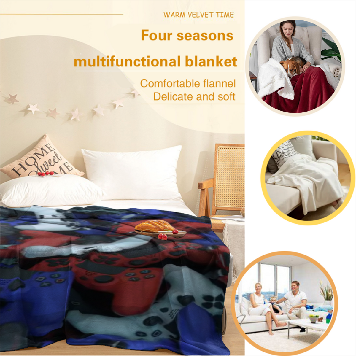 Earthy Neutral Serene Mirage Soft Flannel Blanket ¨C Contemporary Pattern
