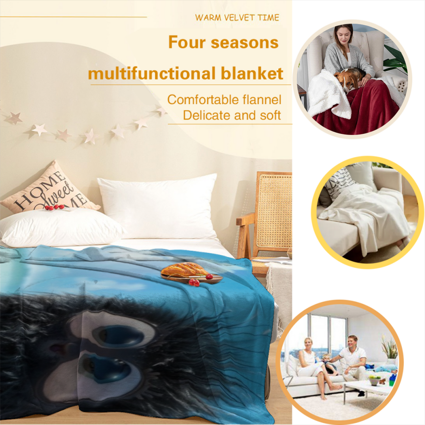 Abstract Pattern Throw Blanket ¨C Modern Artistic Printed Cozy Blanket