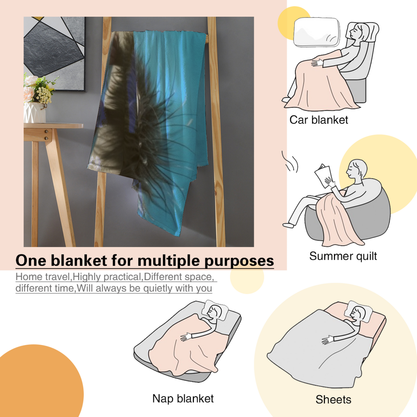 Abstract Pattern Throw Blanket ¨C Modern Artistic Printed Cozy Blanket