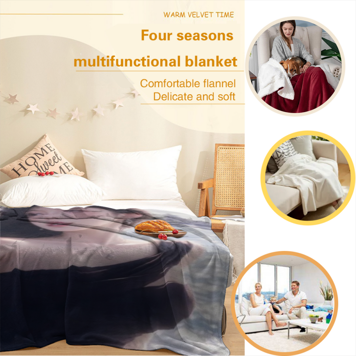 Earthy Neutral Frosted Treasure Soft Flannel Blanket ¨C Contemporary Pattern