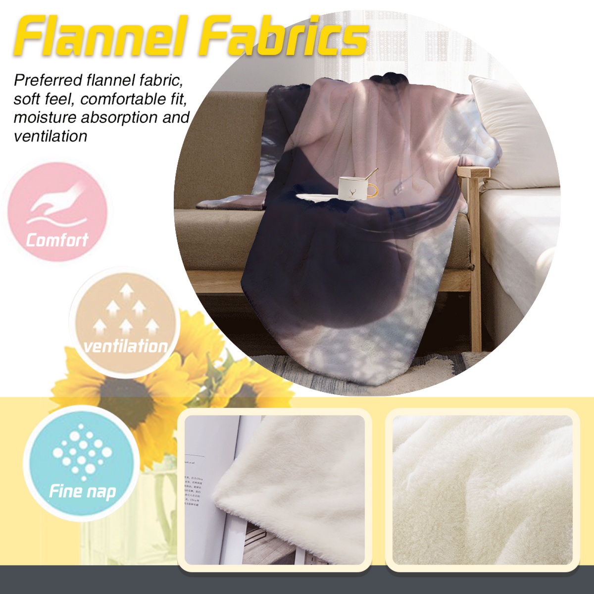 Earthy Neutral Frosted Treasure Soft Flannel Blanket ¨C Contemporary Pattern