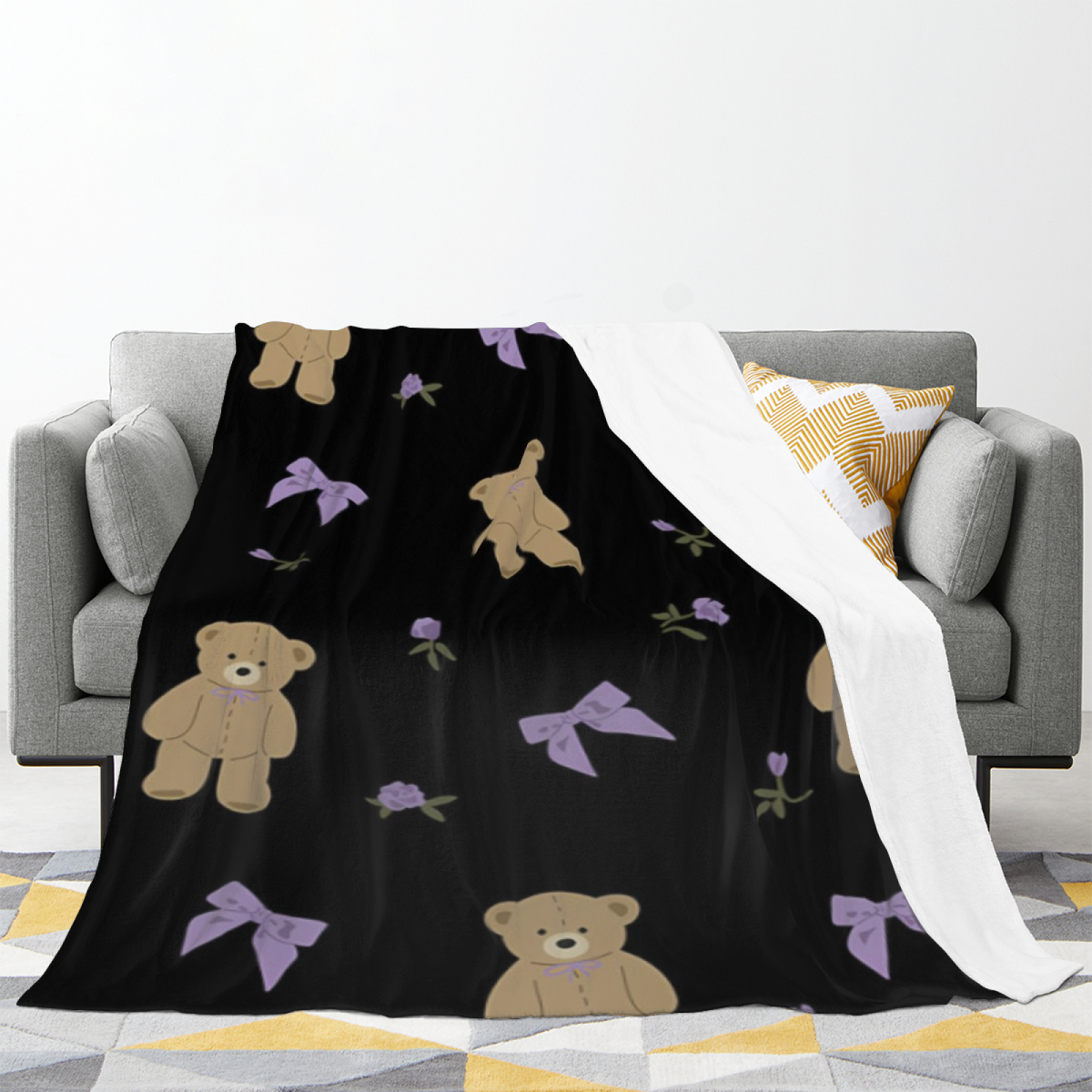 Orchard Rhapsody Home Accent Lightweight Flannel Throw ¨C Soft Neutral