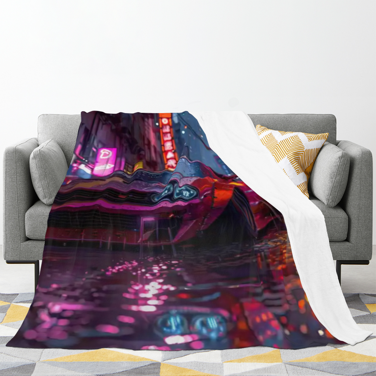 Cosmic Thicket Lightweight Flannel Throw in Dusty Lilac