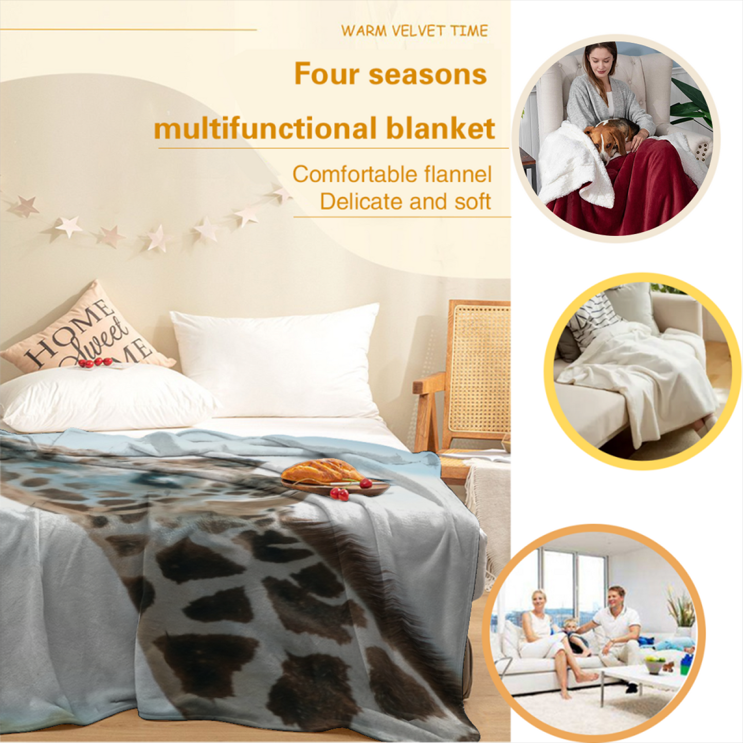 Modern Colorful Throw Blanket ¨C Decorative Artistic Printed Cozy Blanket