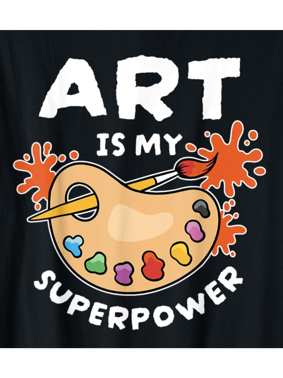 Lightweight, Men's "Art is My Superpower" Graphic T-Shirt - Soft 100% Cotton, Casual & Comfortable Short-Sleeve Tee with Colorful Palette Design - Ideal for Casual Attire & Creative Activities - Great Gift for Art Lovers