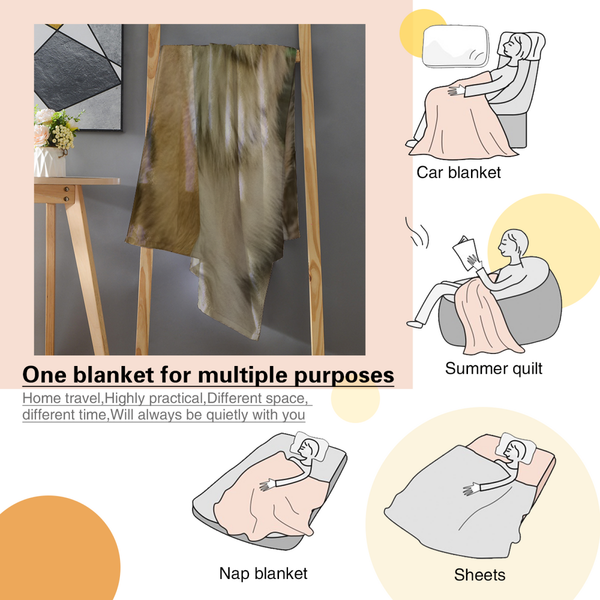 Juniper Haven Soft Neutral Eclectic Cozy Flannel Bed Blanket