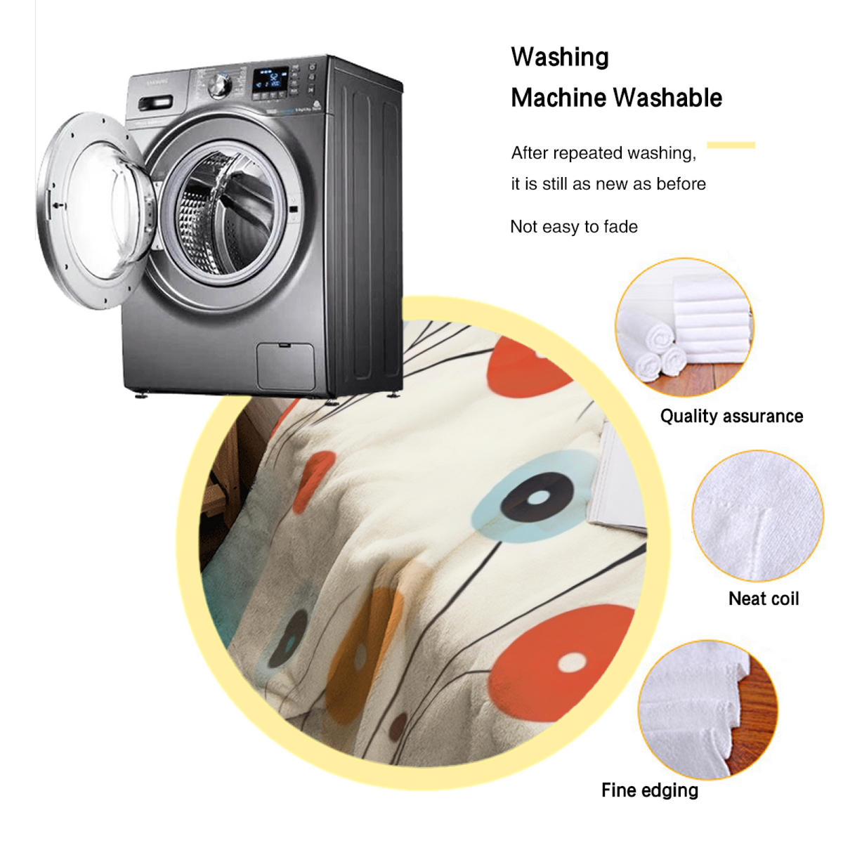 Moonbeam & Sprout Playful Graphic Plush Flannel Throw