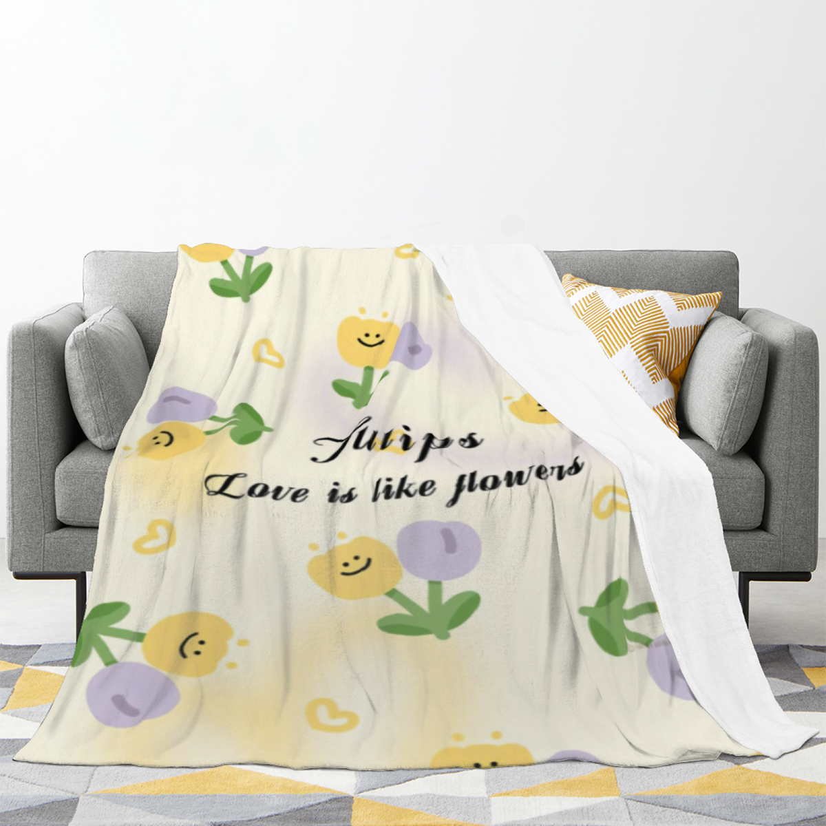 Dawn Odyssey Ivory Cozy All-Season Flannel Blanket
