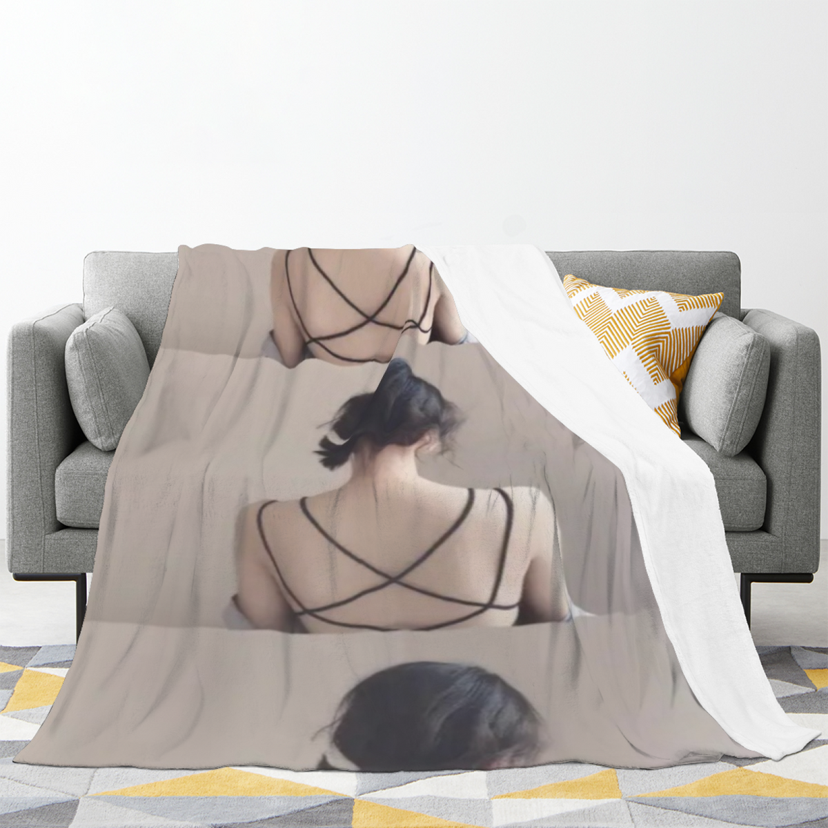 Prairie & Orchard Playful Graphic Plush Flannel Throw