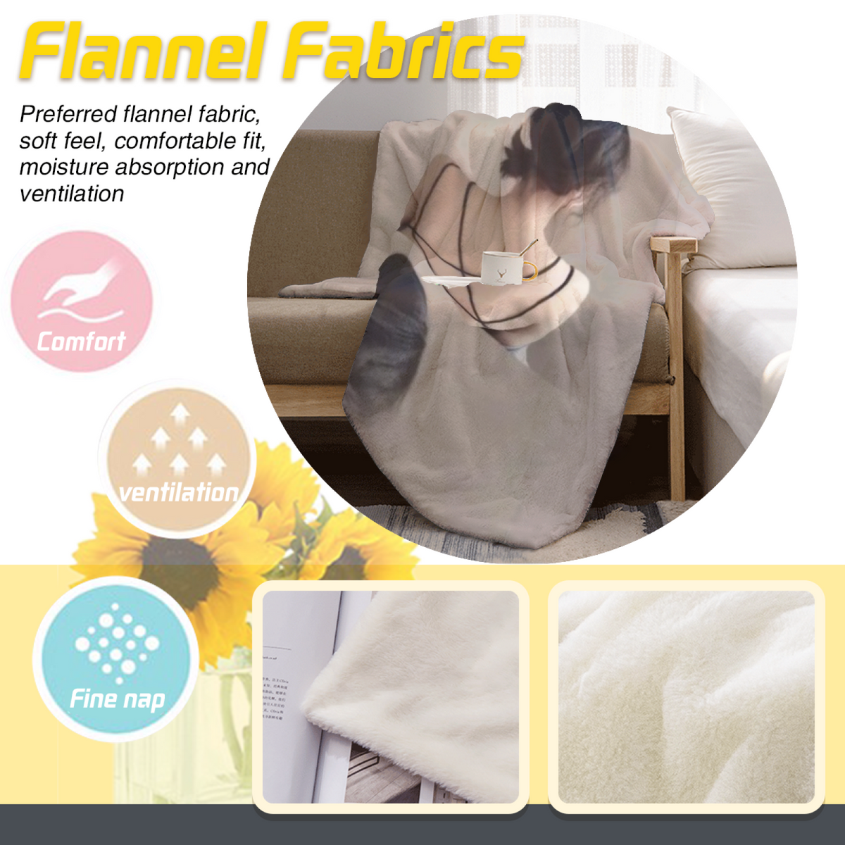 Prairie & Orchard Playful Graphic Plush Flannel Throw