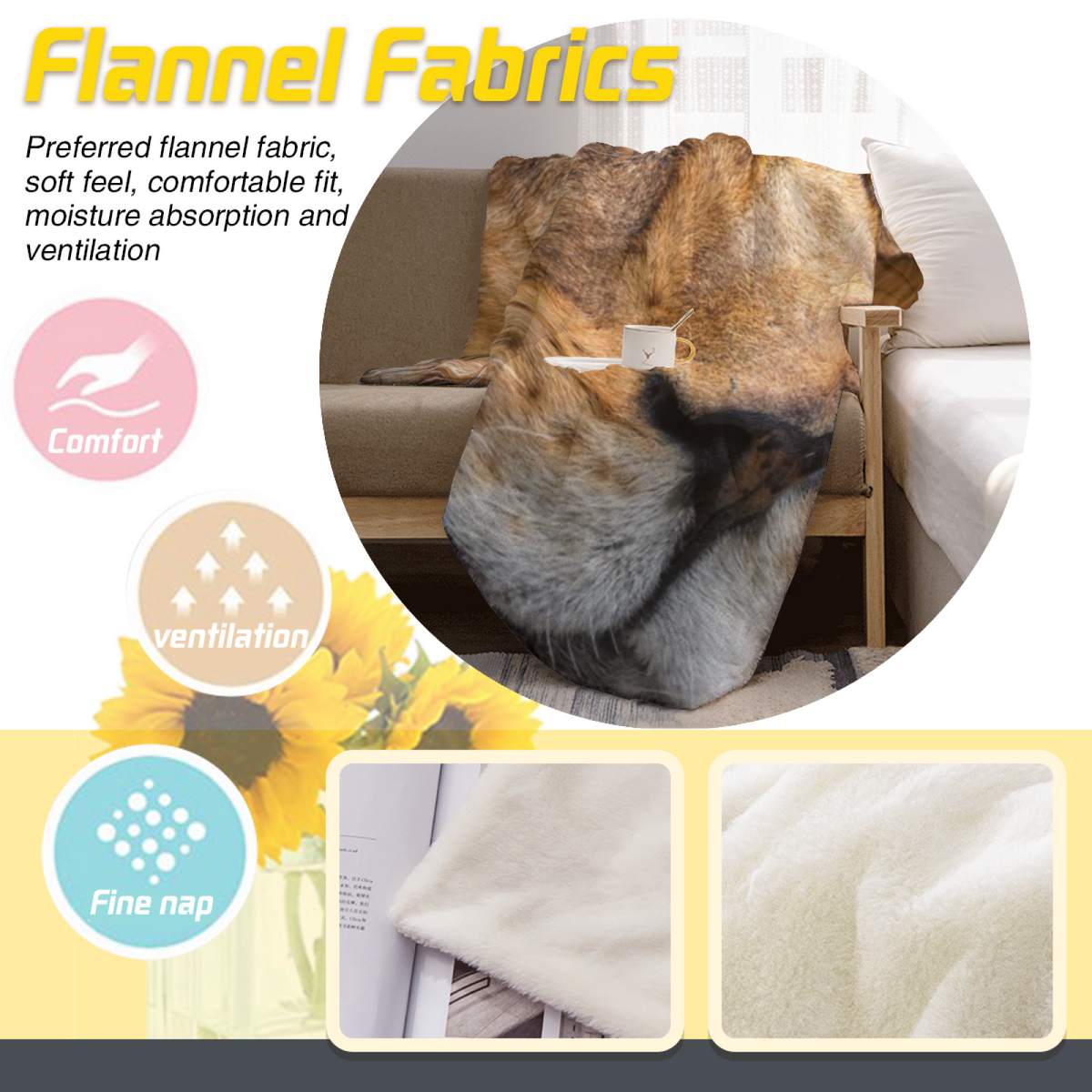 Gilded Picnic Inspired Flannel Sofa Throw ¨C Earthy Neutral Palette