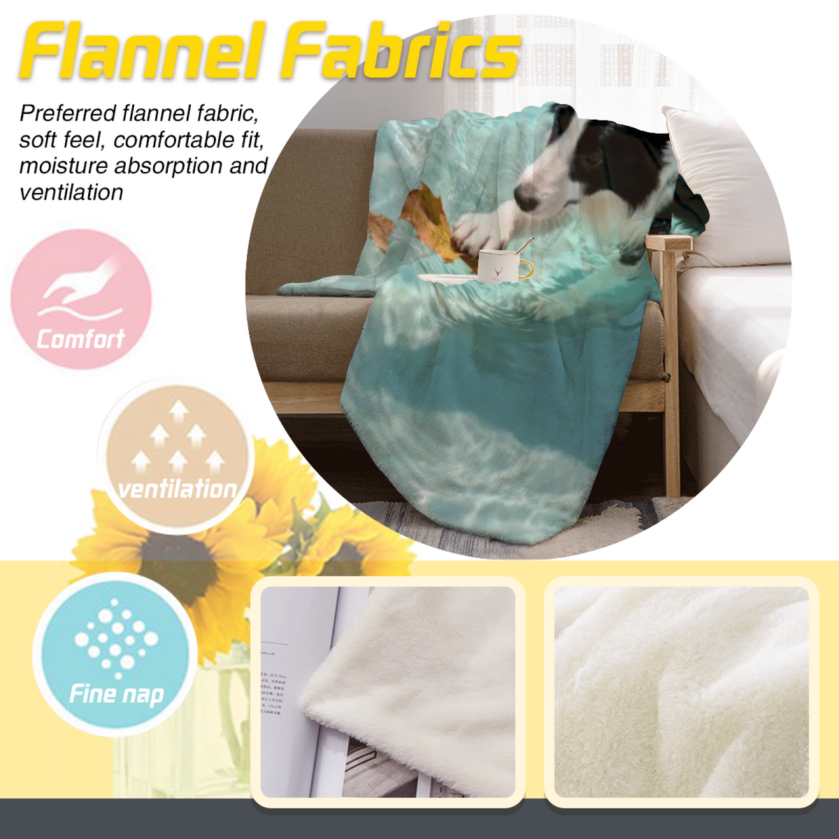 Pastel Multicolor Whimsical Decor All-Season Flannel Blanket ¨C Heather Horizon Edition