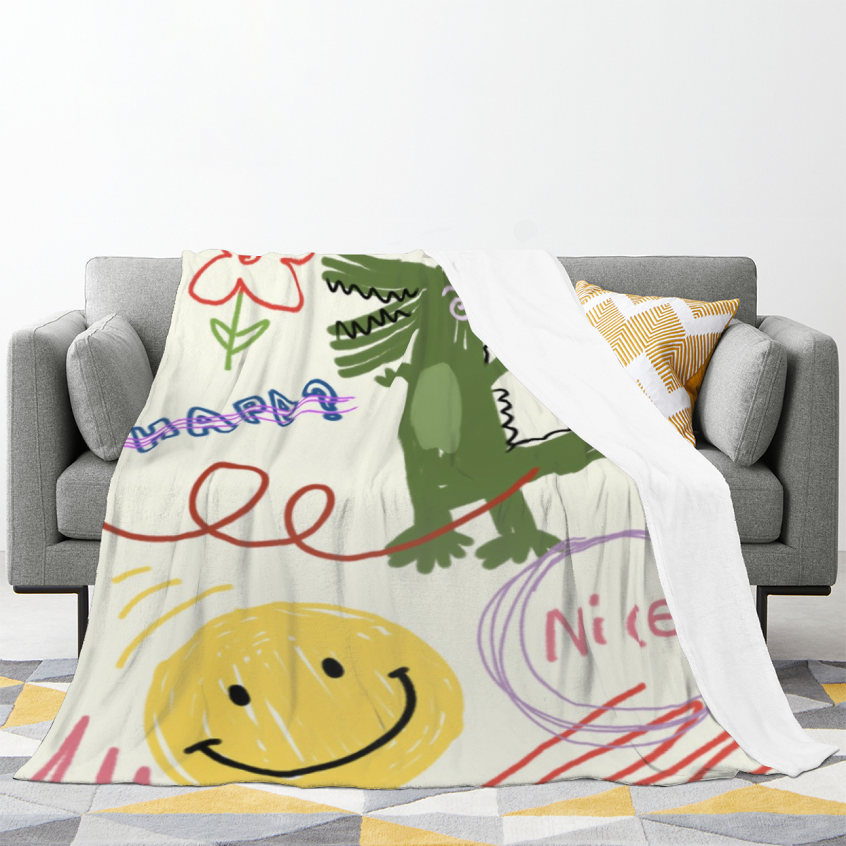 Dawn Charm Ivory Art Flannel Throw Blanket