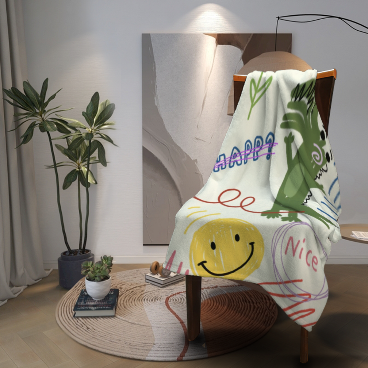 Dawn Charm Ivory Art Flannel Throw Blanket