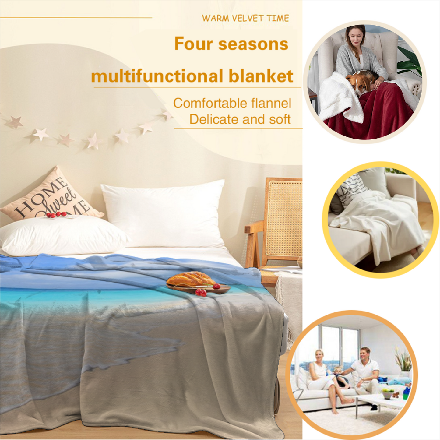 Contemporary Graphic Throw Blanket ¨C Artistic Modern Cozy Home Blanket