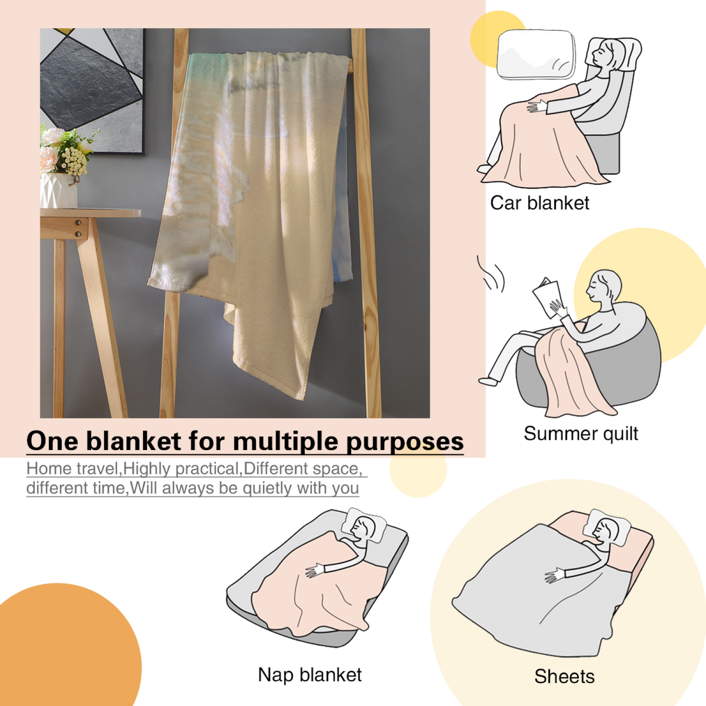 Contemporary Graphic Throw Blanket ¨C Artistic Modern Cozy Home Blanket