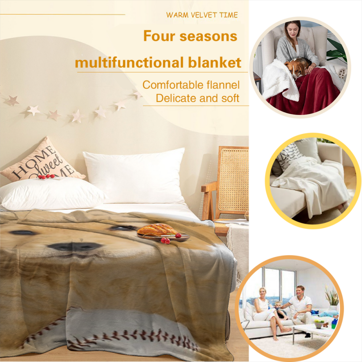 Pastel Multicolor Fern Serenade Flannel Throw Blanket