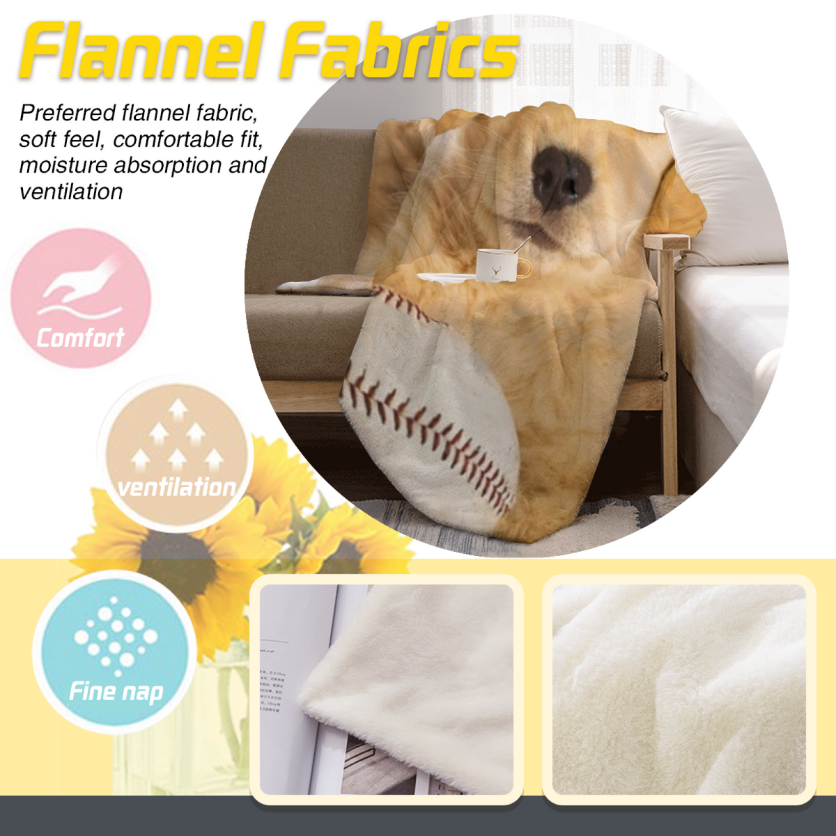 Pastel Multicolor Fern Serenade Flannel Throw Blanket