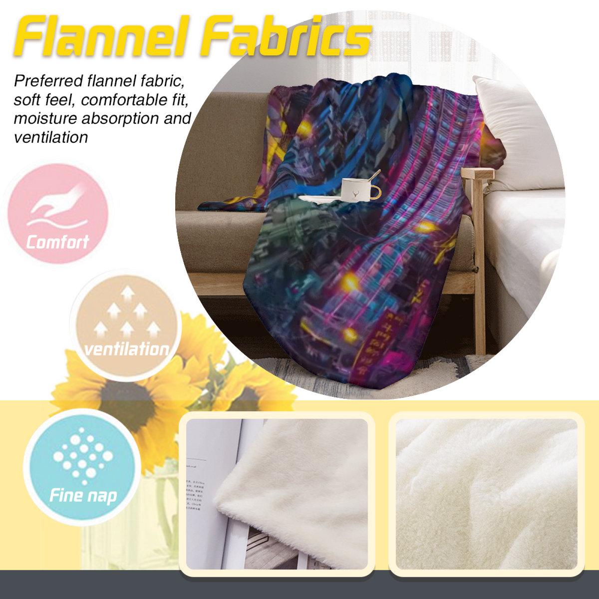 Eclectic Design Harvest Lagoon Warm Coral Flannel Sofa Throw