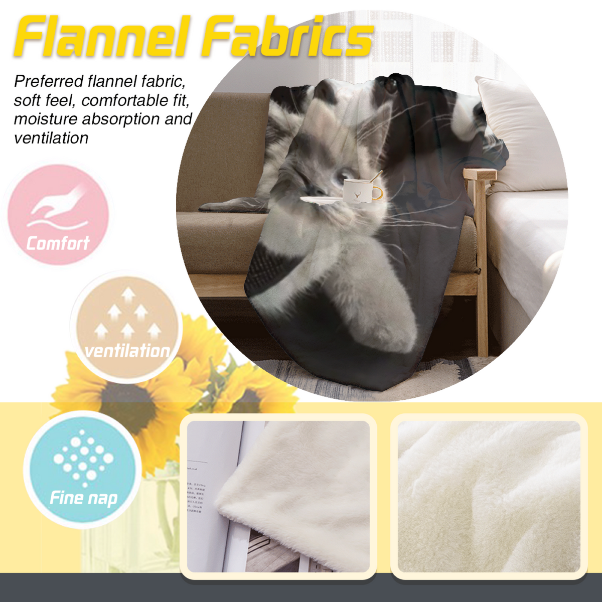 Pastel Multicolor Whimsical Decor Plush Flannel Throw ¨C Copper Jubilee Edition